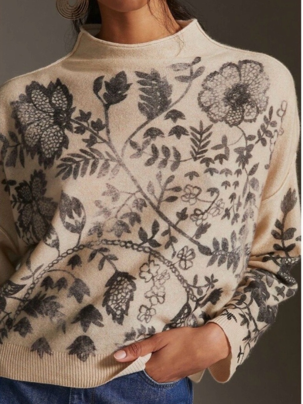 Pilcro cashmere mock neck sweater